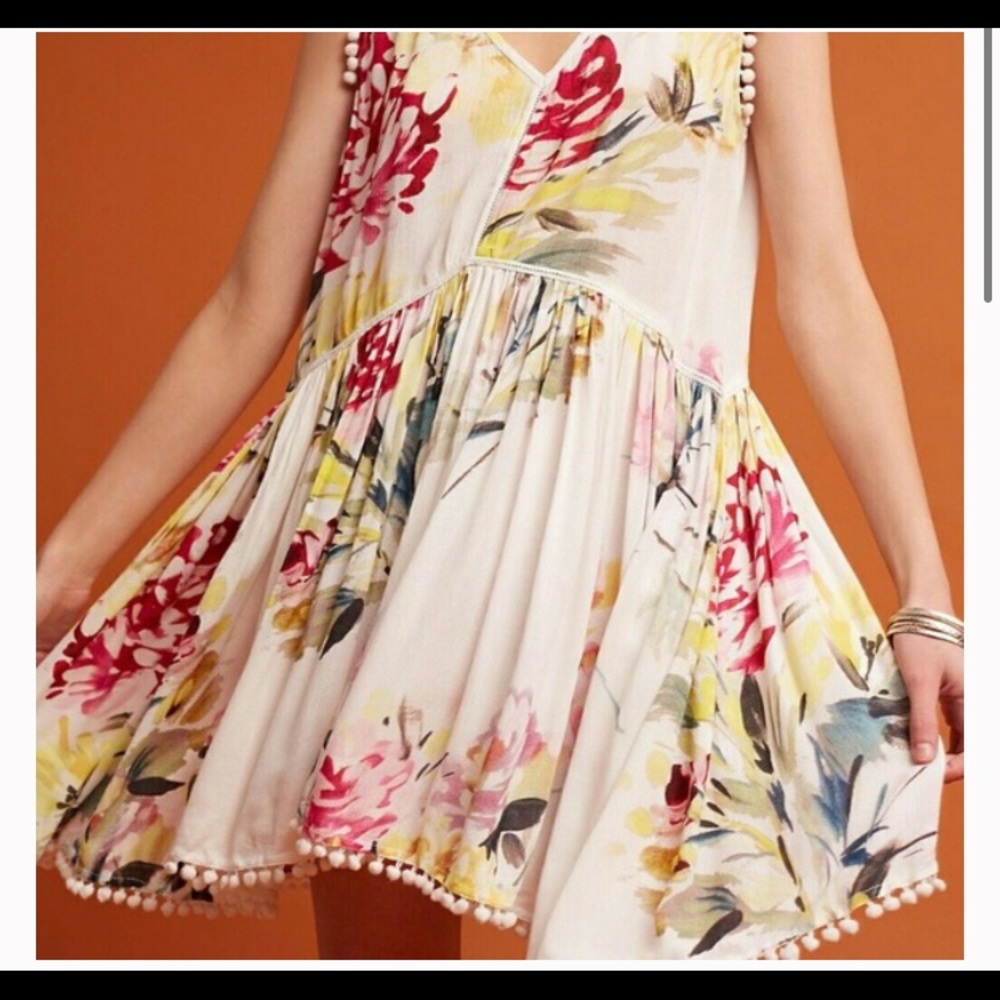 Anthropologie Lattice Floral Dress - Picture 3 of 10